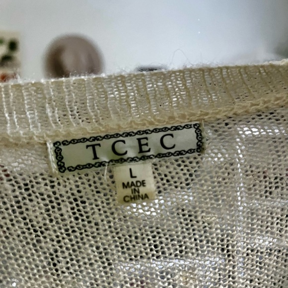 Distressed cream heart cardigan - Picture 4 of 4